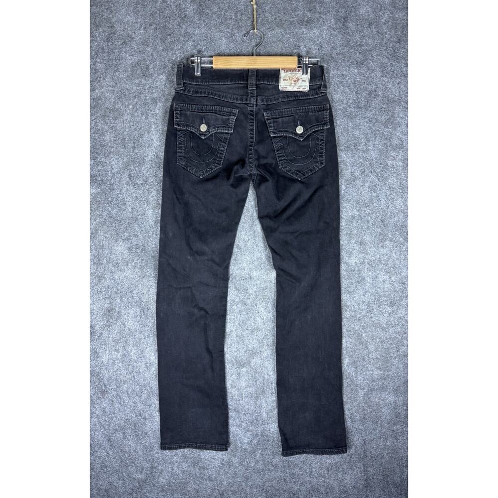 True Religion Ricky Jeans 30x32 Black Relaxed Straight Y2K Denim Grunge Skater